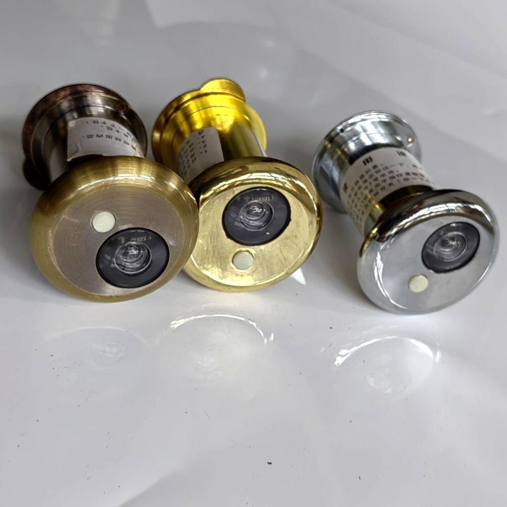 Universal Wide-Angle High-Definition Metal Door Peephole with Integrated Doorbell, Anti-Pry Security Mirror