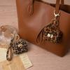 PU Leather Mini Wallets Portable Coin Purse Trendy Leopard Print Keychain Bag Pendant