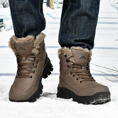 2025 Winter Snow Boots Men Plus Fleece Thickened Non-slip Waterproof Winter Warm High Top Ankle Boots Cotton Shoes