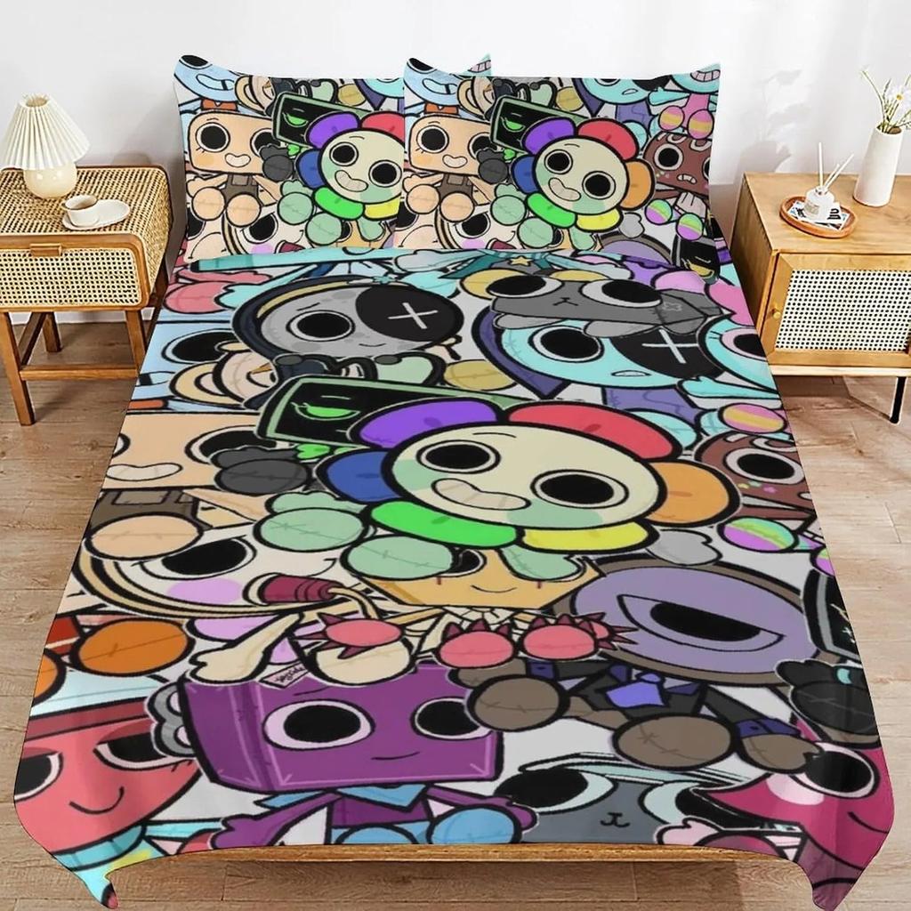 Hra D-Dandy's World Povlečení 3D Tištěná Sada Povlaku na Přikrývku s Povlaky na Polštáře Chlapec Dospívající Děti Narozeninový Dárek Měkké Roztomilé Ložní Prádlo