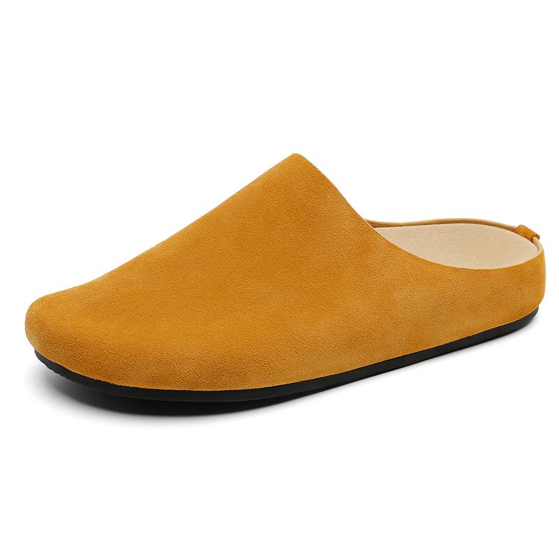 Wildleder Halbschuhe für Herren Mules Große Größe Semi-Drag Loafer Hausschuhe Offene Rückseite Freizeitschuhe Slides Sandalen Slip-On Flache Schuhe