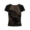 Pure Desire Spice Girl Sexy Backless Short Top Women's Summer Hollow Back Short Sleeve Chic Beautiful Mesh Shirt
