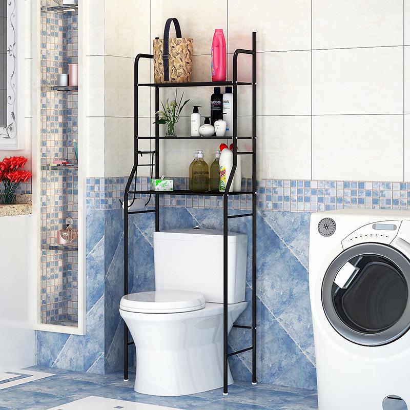 Floor Standing Punch-Free Bathroom Storage Rack for Toilet and Washbasin