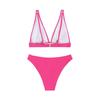 Women’s Solid Color Tankini Bathing Suit Underwire Push-Up Bikini Swimsuit Two-Piece Triangle Cup Swimwear for Beach