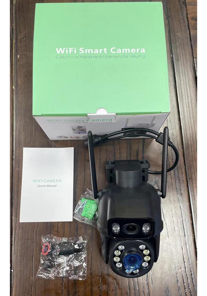 iCSee Dual-Lens Wireless WiFi Camera: HD Full-Color Night Vision & Mobile Remote Outdoor Surveillance