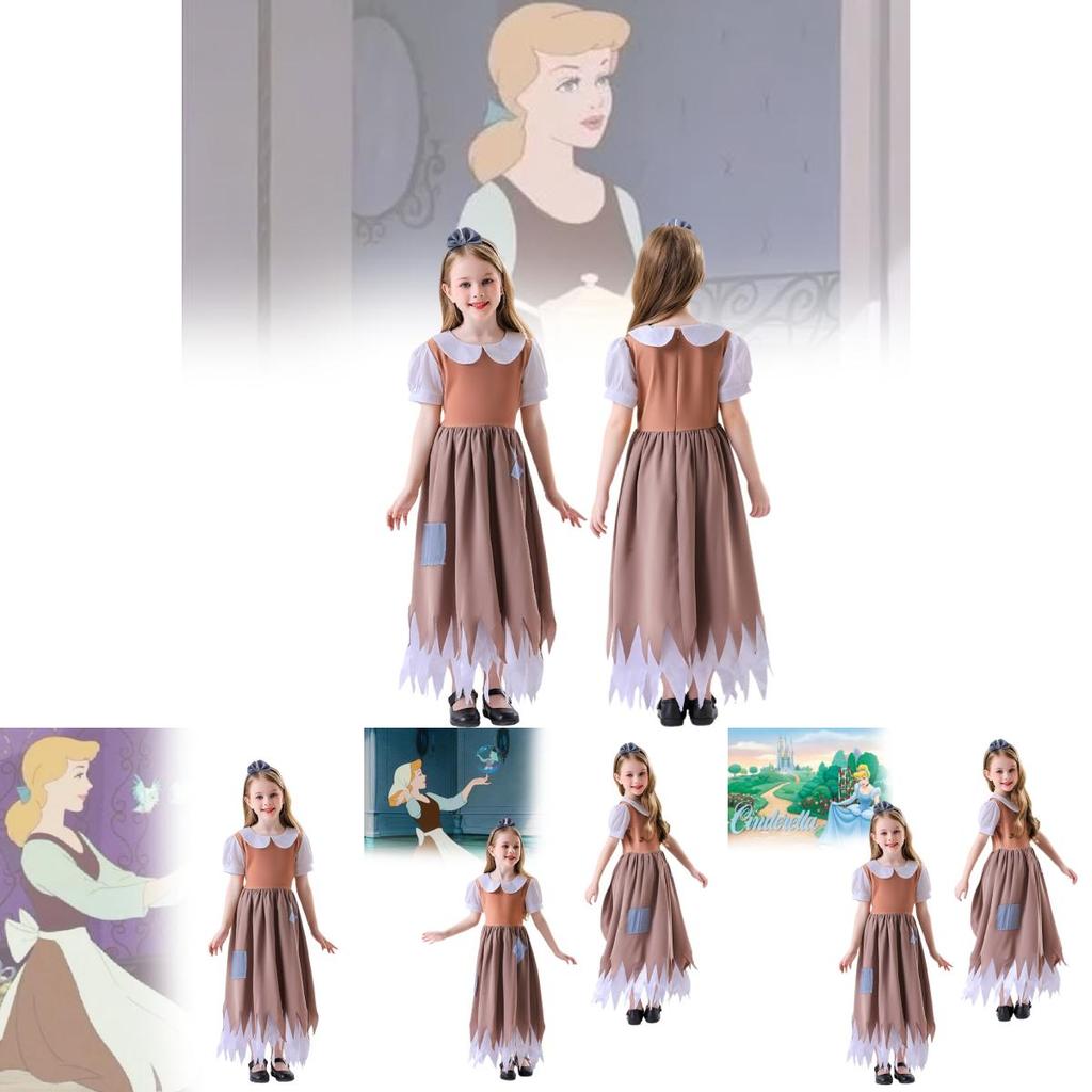 Enchanting Girls Costume Dress Featuring Cinderella And Snow White Cosplay Style For Halloween And Festivals