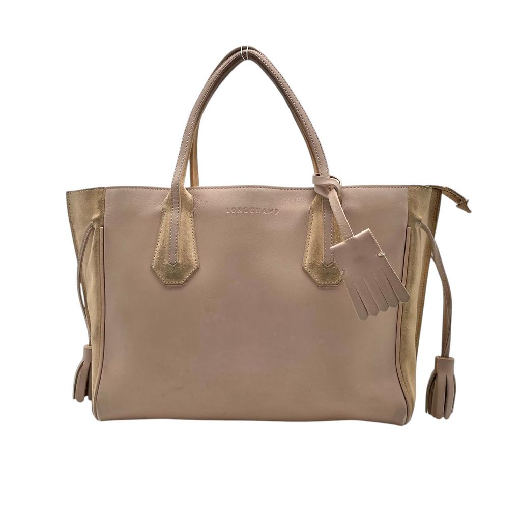 Used Longchamp Tote Bag / Handbag PenelopeTote Bag Light pink/beige leather/Suede Women