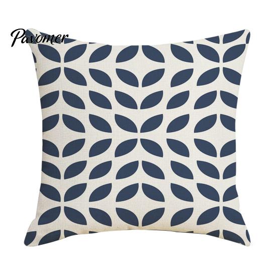 Relaxed Texture Pillowcase Geometric Pillow Cover, Washed Linen Look Throw Case with Hidden Nordic Zipper, Minimalist Cushion Cover for Sofa,