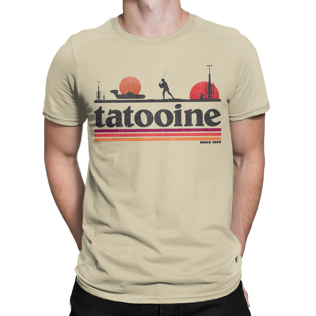 Lässige Planet Sky Tatooine T-Shirts für Herren Rundhals Baumwoll-T-Shirt Kurzarm T-Shirt Klassische Kleidung
