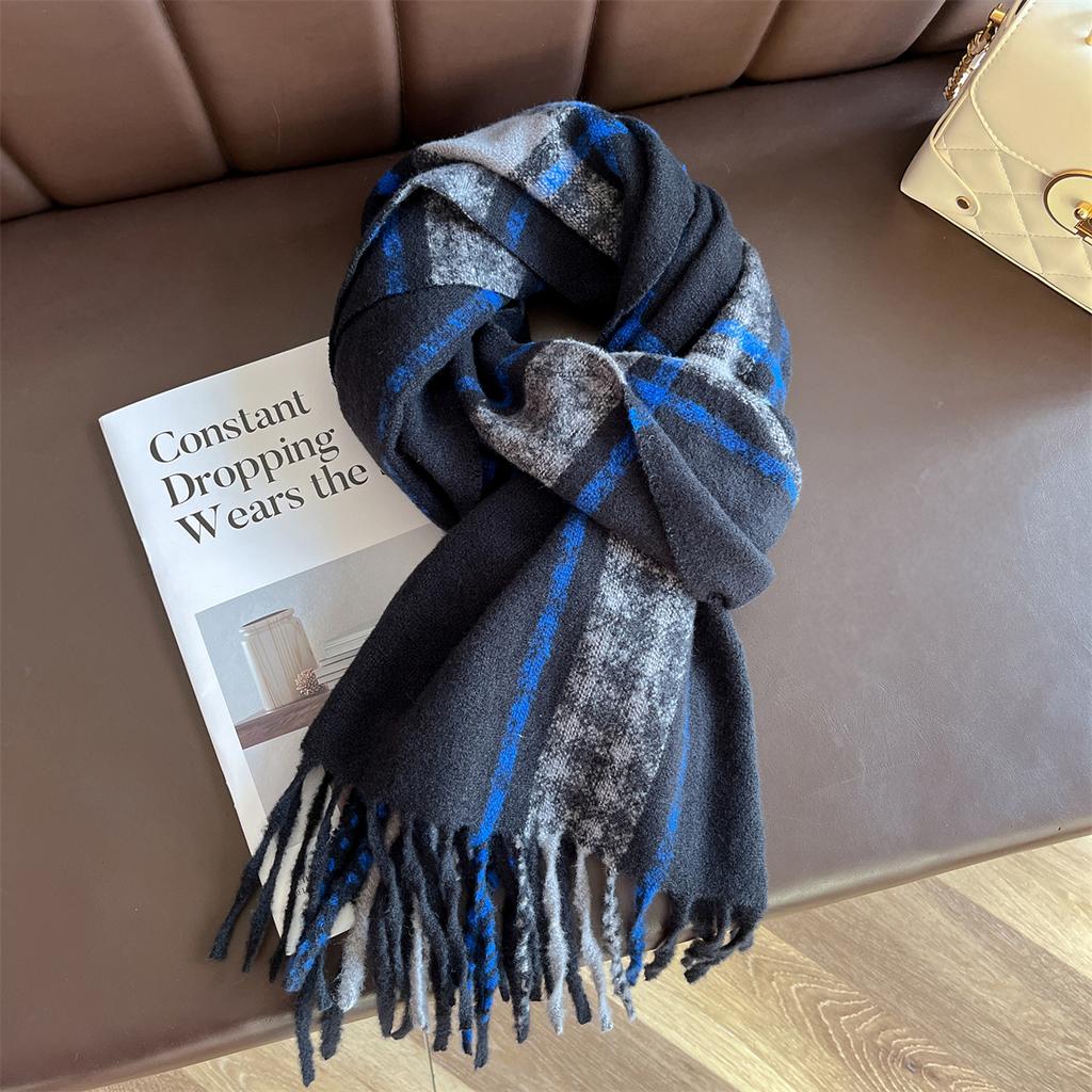 Luxury Winter Plaid Scarf for Women Men British Style Cashmere Scarves With Tassel  Designer Female Winter Warm Clothing
