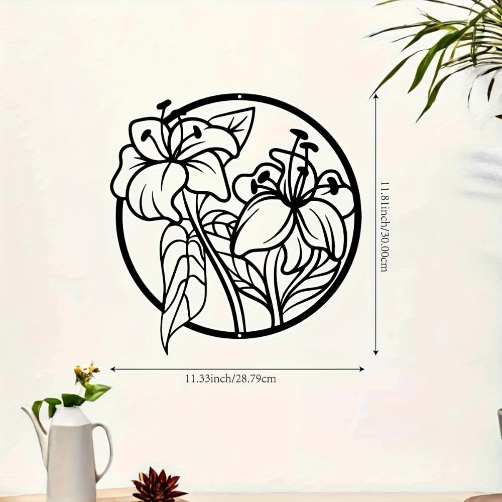 

1pc Elegant Lily Metal Wall Art 11.81 Inch Indoor Outdoor Iron Decorative Statue for Living Room Bedroom Porch Garden Patio Modern Wall Mounted Gift 1pc