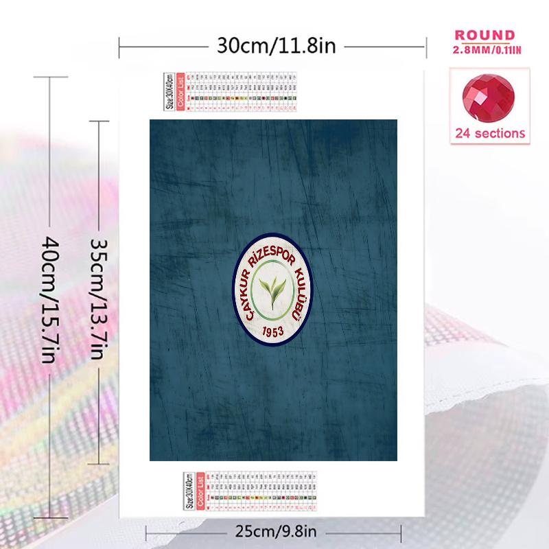 Football Club Emblem 100% Round Full Drill 5D DIY Diamond Painting Embroidery Cross Stitch Rhinestone Decor