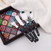 16 Pieces Color Handle Flatware Eating Utensils, Stainless Steel Tableware Rivet ABS Handle Design, Knives Forks Spoons for Home, Service for 4