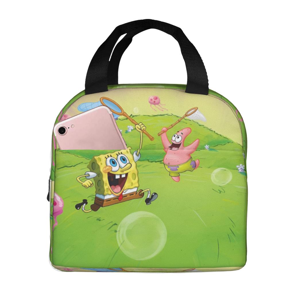 Custom S-Sponges Anime Bobes Thermal Insulated Lunch Bags Women Men Cartoon Resuable Lunch Container for School Office Food Box