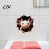 Axolotl Wall Decals 3D Sticker, Realistic Hole Cute Animal Self Adhesive Modern Home Interior Decor Waterproof PVC Decal for Living Room Bedroom