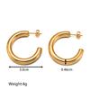 European and American Gold Combination Set Stainless Steel Earrings, Simple Trend Women's Geometric Retro Titanium Steel Earrings