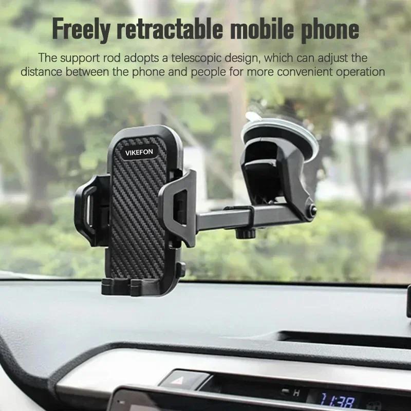 VIKEFON Sucker Car Phone Holder Mount Stand Suction Cup Smartphone Mobile Cell Support in Car Bracket For iPhone Xiaomi Samsung
