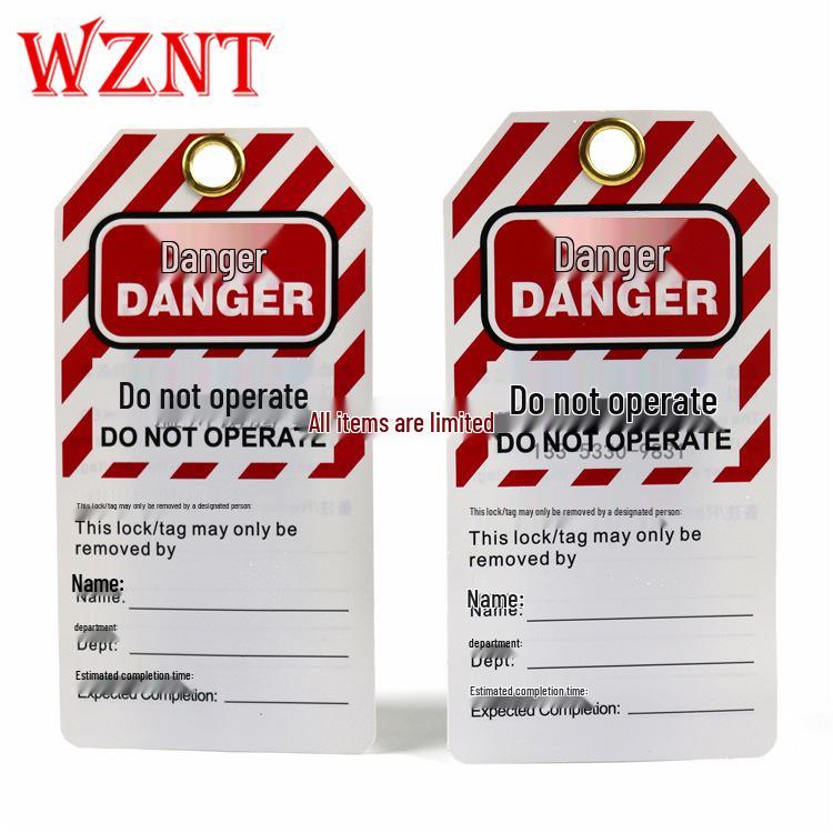 Noten Customizable PVC Safety Tag:  Do Not Operate  (NT-T02Z) for Engineering and Maintenance Management.