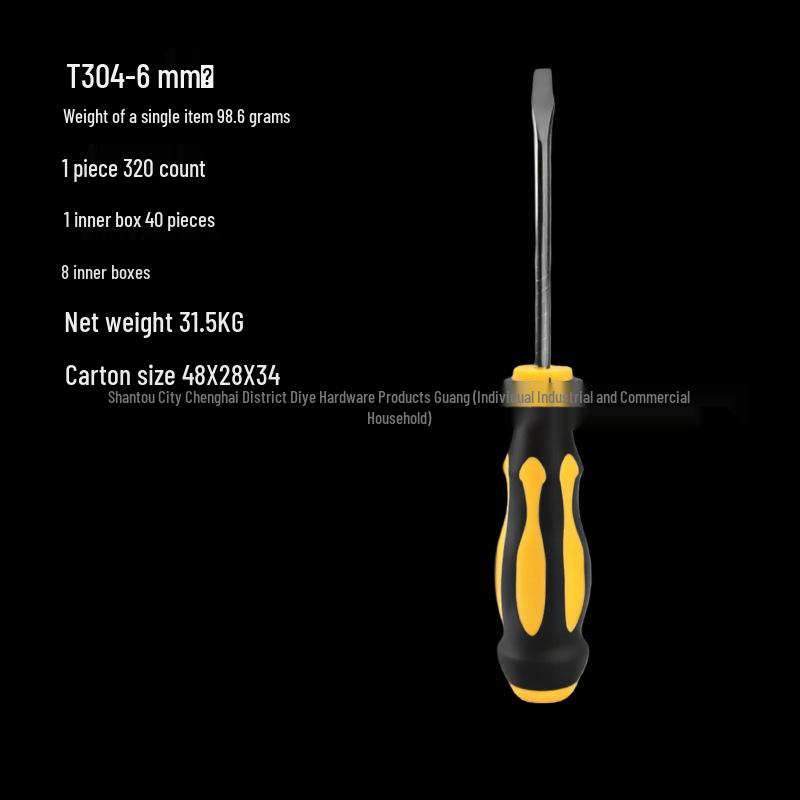T304 Phillips & Slotted Screwdriver - Anti-slip Handle, Industrial Grade