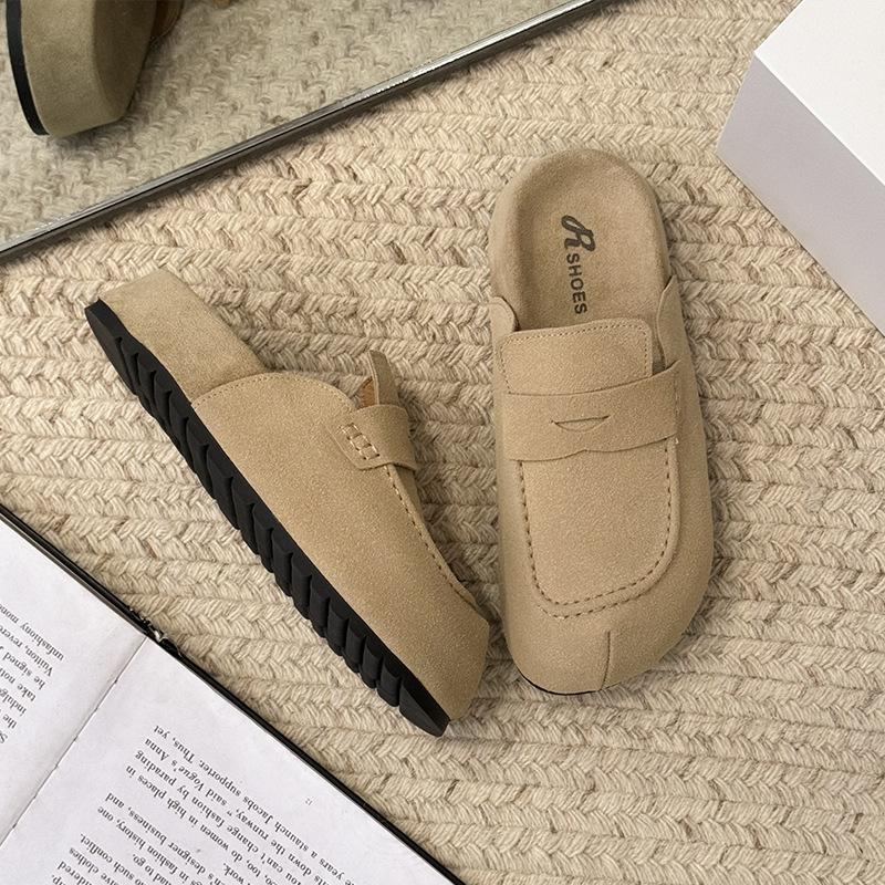Shoes women's new spring bag head half slippers women's summer wear fashionable versatile thick sole one pedal