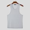 INCERUN Men Summer Sleeveless See Through Breathable Homewear Mesh Sheer Tank Tops