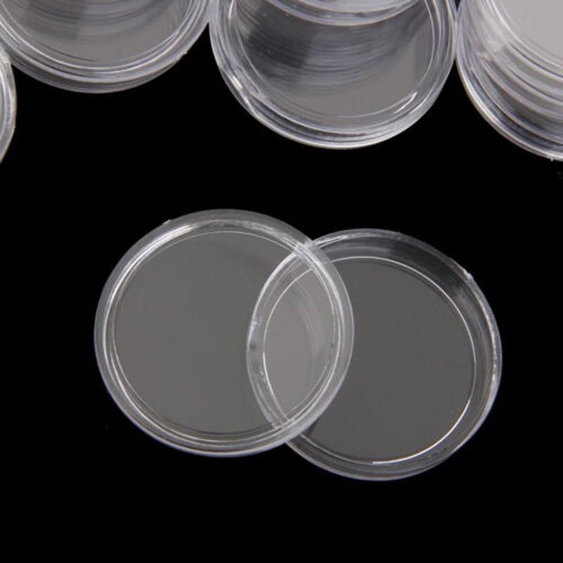 Coin Capsule Protection Supplies Containers Plastic Holders Clear Round