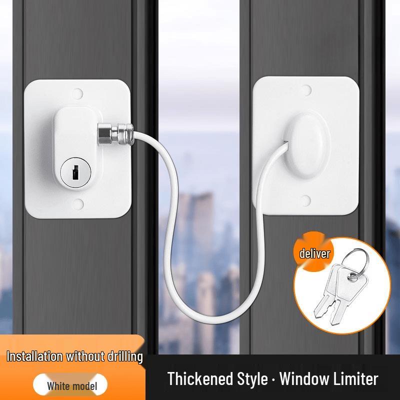 Rong Yu Punch-Free Stainless Steel Window Safety Lock with Chain