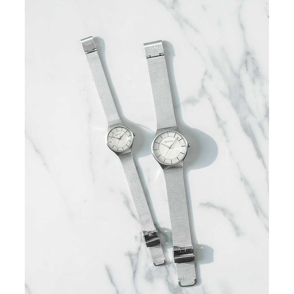 Bering Unisex Watch Scandinavian Design Sapphire Glass Stainless Steel Mesh Band Silver 11935-004