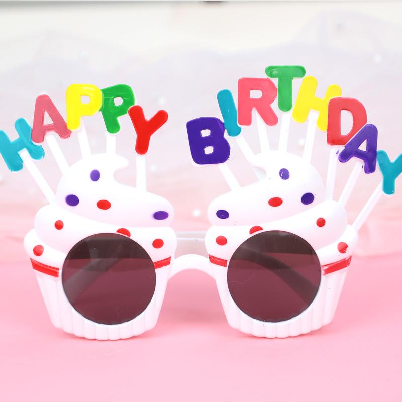 Sunflower Birthday Cake Decoration - Funny Party Sunglasses Props