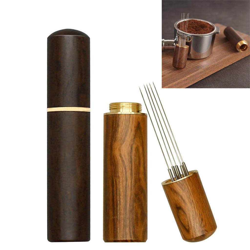 Set of 2 Espresso Stirrer Tool Set Coffee Powder Needles Wood Handle Coffee Powder Stirrers Wood Material for Coffee