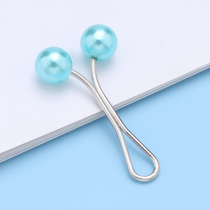 Colorful Metal Bead Headscarf Clip - U-shaped, Multifunctional Fashion Accessory