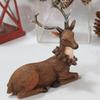 Christmas Decorations Realistic Reindeer Figurines with Long Antler and Feet Tabletop Centerpieces for Home Decors