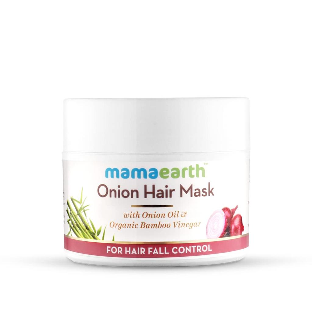 Mamaearth Onion Hair Mask For Men And Women With Bamboo Vinegar Coconut Oil For Hair Fall Control Damaged Hair Repair 200 ml