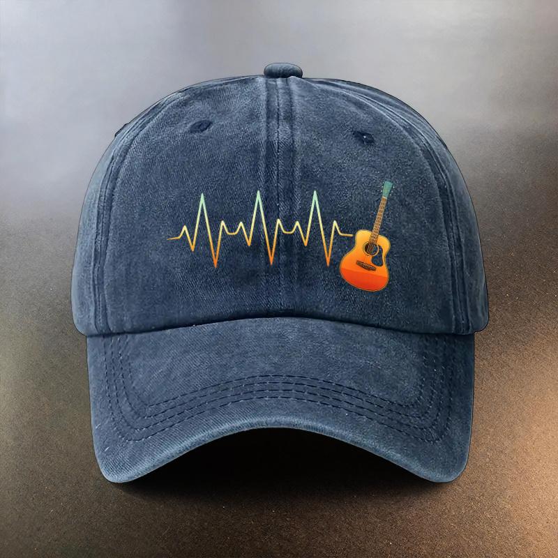 A Musical Heartbeat Washed Hat a Daily Sunprotection Baseball Cap for Outings a Musthave Fashion Accessory for Couples Fe