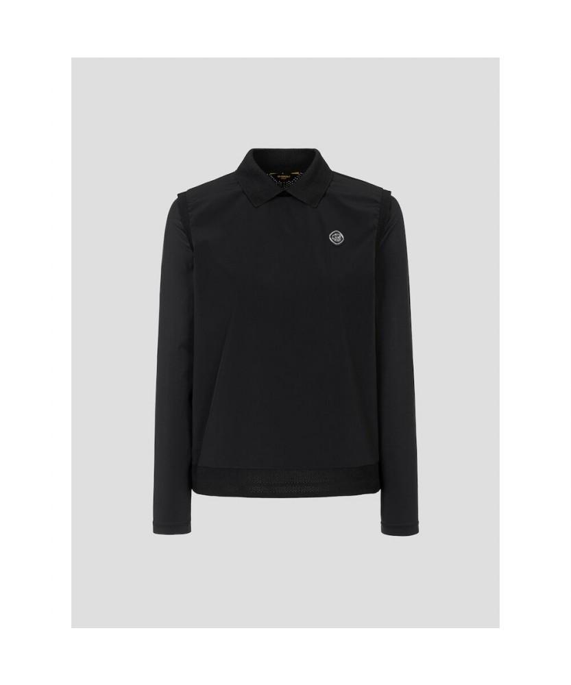 Beanpole Golf [B_Under] Women'S Perforated Mix Aio Collar T-Shirt - Black