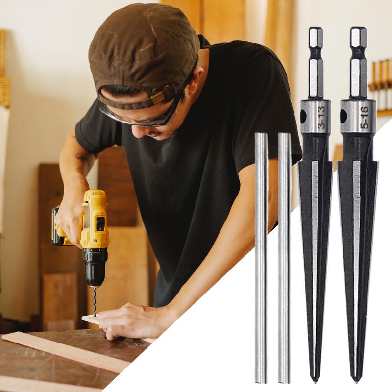 Aleză conică pentru lemn, 3-13/5-16mm, placă de lemn, gaură de găurit, teșire de extindere și debavurare, instrument de tăiere cu mâner hexagonal