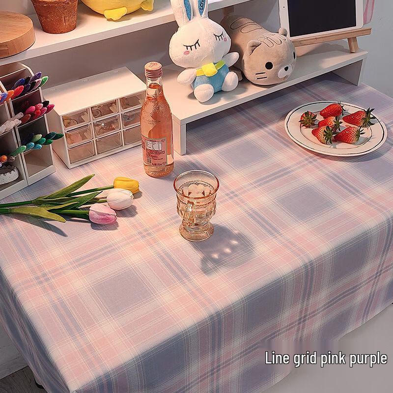 

ZISIZ Instagram Style Striped Grid Flannel Tablecloth
