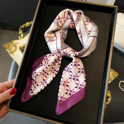 Fashion Printed Women Scarf Pashmina Silk Scarf Square Shawl Decorative Headband Neck Luxury Design Bandana Foulard Ribbon 70cm