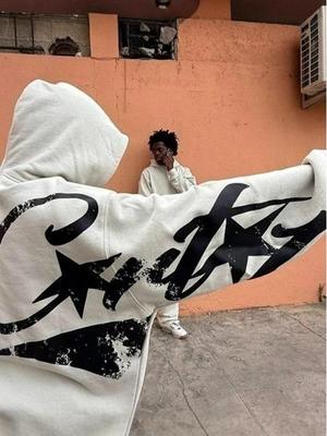 Men's Loose-Fit Hooded Sweatshirt & Straight-Leg Sweatpants Set with Broken C Print