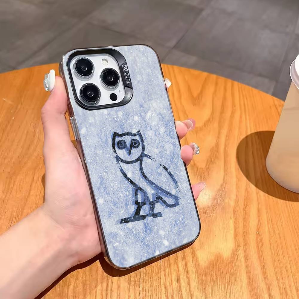 Drake O-OvO O-OWL Phone Case For iPhone17,16,15,14,13,12,11,Pro,MAX Gray Matte Silicone Black Cover