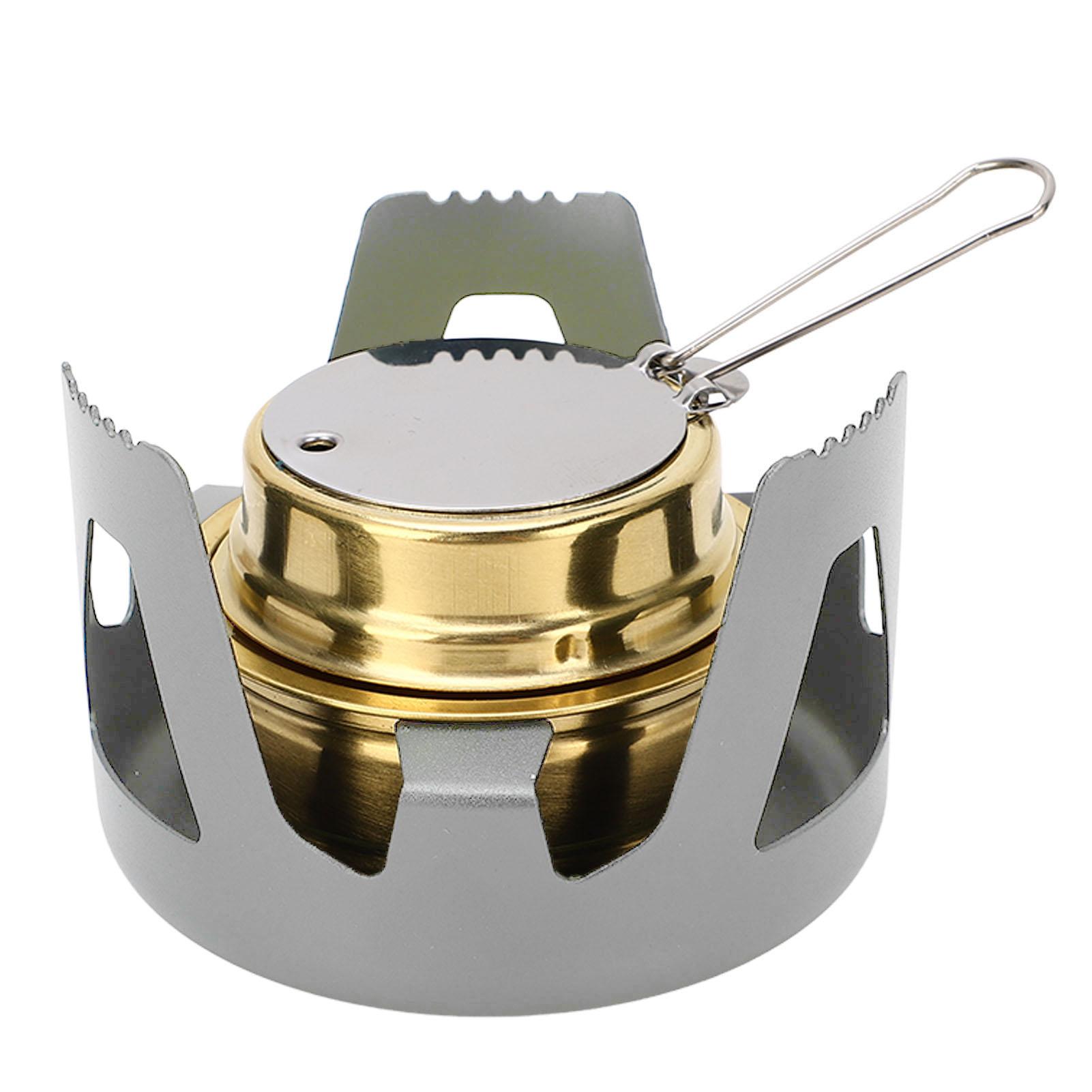 Backpacking Stove  Windproof Widely Used Siphonic Design Fire Cover  Alcohol Stove Portable Brass for Camping