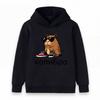 Kids Boys Girls Casual Hoodie, Cool Capybara Wearing Sunglasses Sneakers Print Pullover Hooded Sweatshirt, Soft Lightweight Long Sleeve Top for Daily
