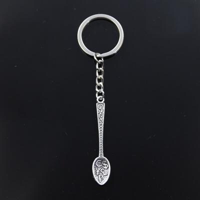 Fashion Keychain 57x12mm Dollar Spoon Money Bronze   Pendants DIY Men Jewelry Car Key Chain Ring Holder Souvenir Gift