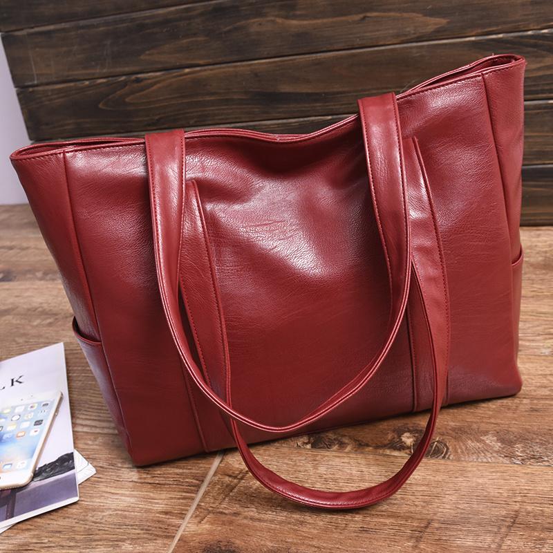 New Fashionable and Versatile Tote Bag with Large Capacity Single Shoulder Simple Women's Large Bag