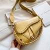 Saddle Bag, Armpit Bag, Retro Woven Shoulder Messenger Women's Bag 2025 Spring New Solid Color Handbag Women