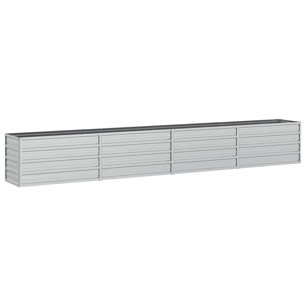 Garden Raised Bed 320 x 40 x 45 cm Galvanized Steel Silver