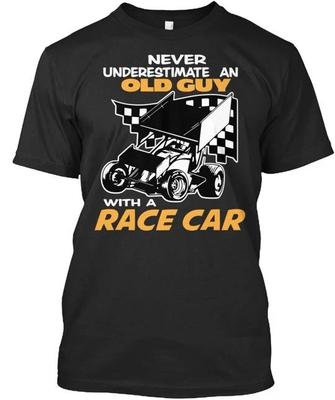 Old Guy With A Race Car T-Shirt Made In the USA Size S To 5XL