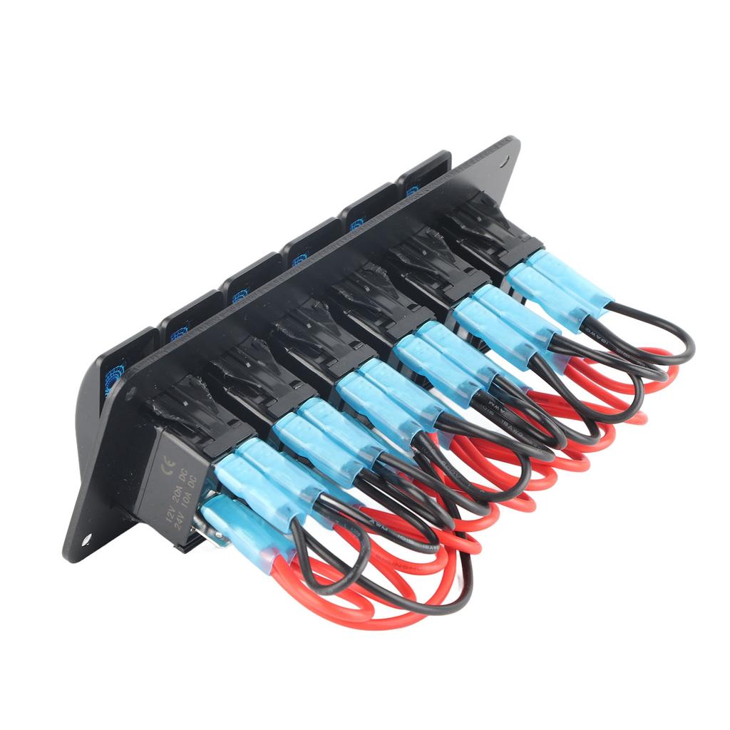 6 Gang Rocker   Panel LED Backlit On Off   Waterproof Circuit   for Car RV Bus Marine Boat ATV UTV