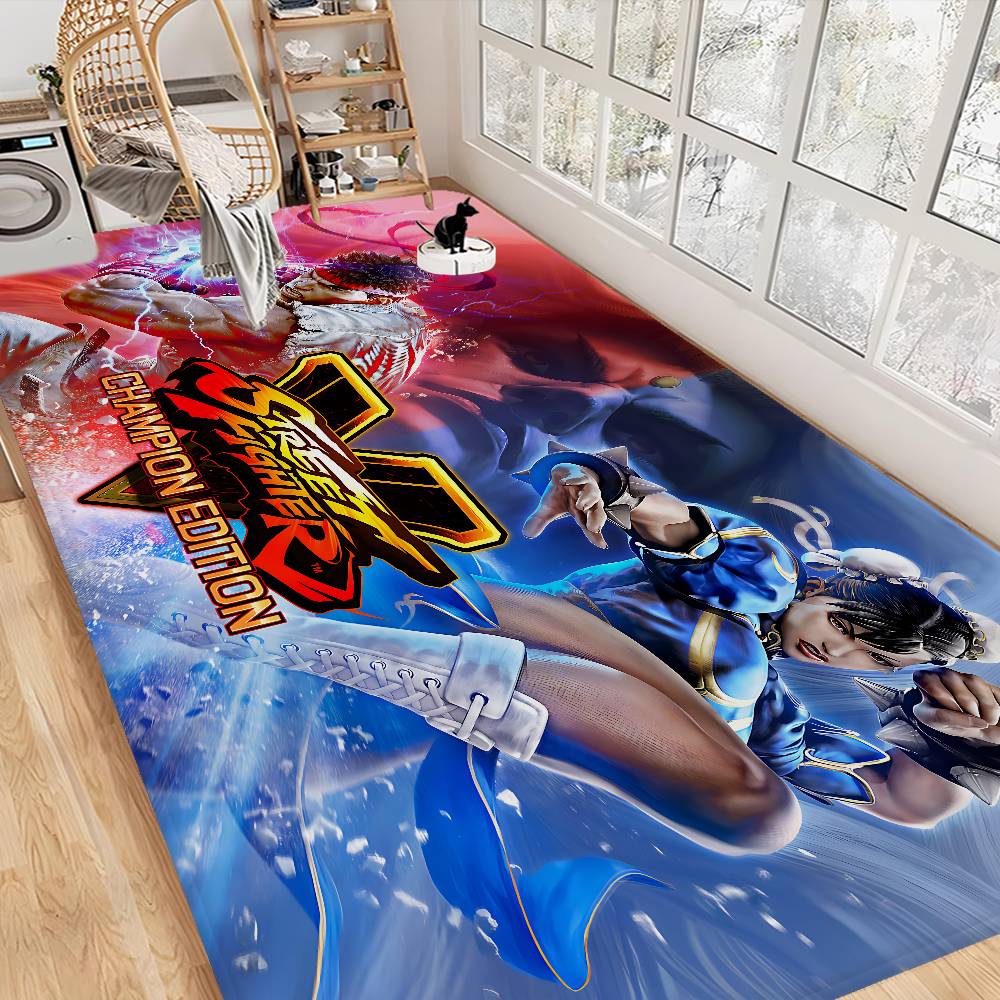 Street Fighter Retro Floor Mat INS Style Soft Bedroom Floor House Laundry Room Mat Anti-skid Household Carpets