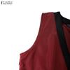 ZANZEA Women Casual V-Neck Elegant Sleeveless A-line Dress